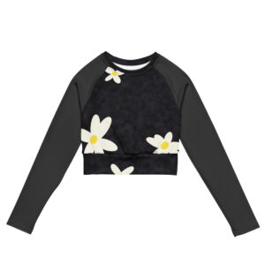 Crop top de manga larga de poliéster reciclado margarita